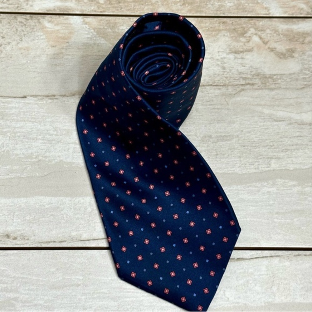 Joseph & Lyman Mens Blue Silk Tie Bloomingdale’s Exclusive USA Office Work Wear